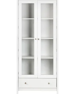 Glas vitrineskab NORNALUP 80 cm Hvid