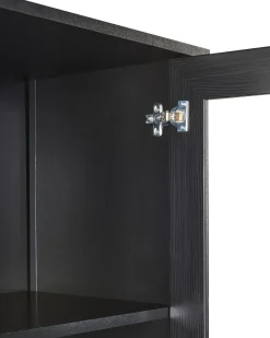 Glas vitrineskab NORNALUP 80 cm Sort