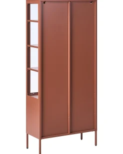 Glas vitrineskab OXTED Metal 80 cm Guldbrun
