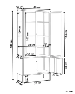 Glas vitrineskab OXTED Metal 80 cm Grøn