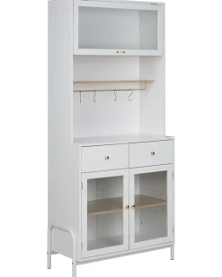Glas vitrineskab PARLIN 82 cm Hvid
