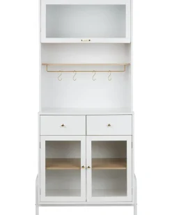 Glas vitrineskab PARLIN 82 cm Hvid