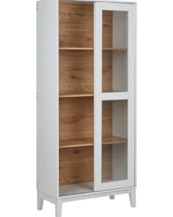 Glas vitrineskab RUMSON 80 cm Hvid