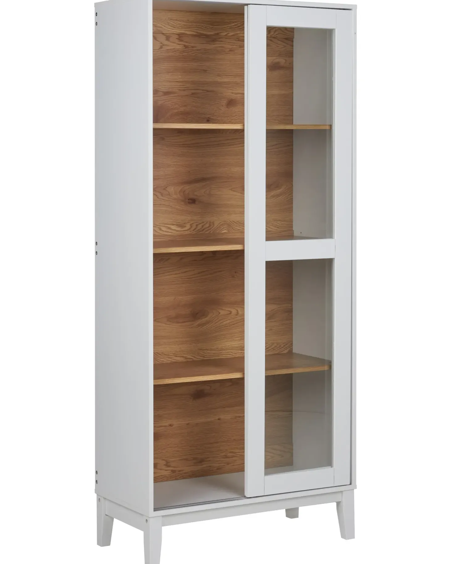 Glas vitrineskab RUMSON 80 cm Hvid
