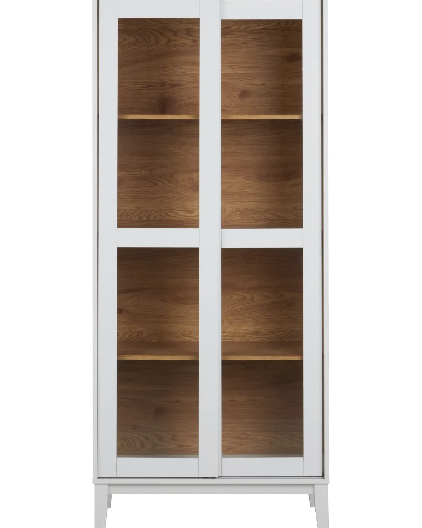 Glas vitrineskab RUMSON 80 cm Hvid