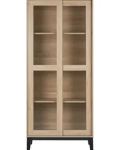 Glas vitrineskab RUMSON 80 cm Lysebrun