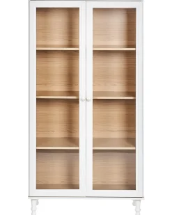 Glas vitrineskab TINGLEDALE 80 cm Hvid
