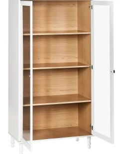 Glas vitrineskab TINGLEDALE 80 cm Hvid