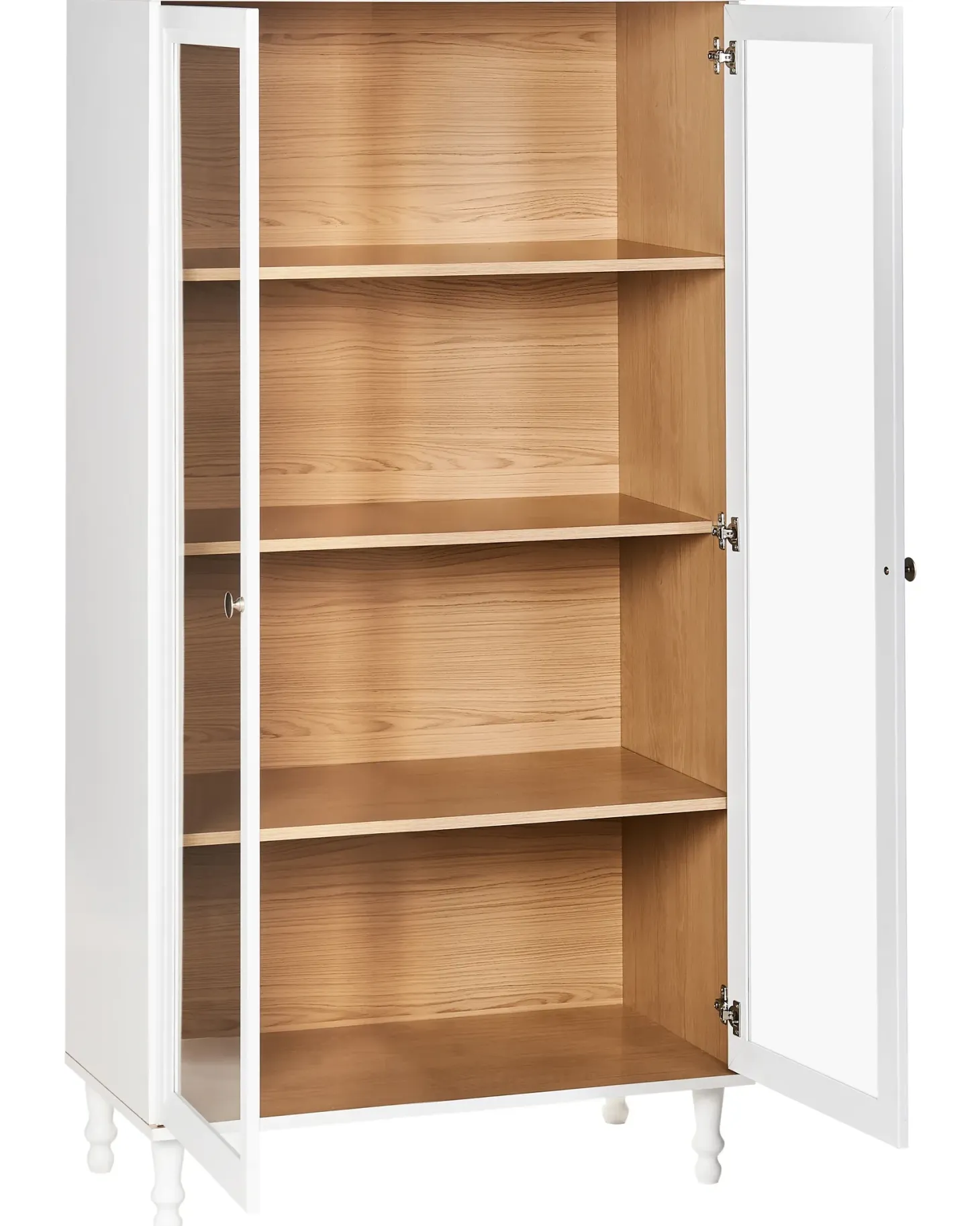 Glas vitrineskab TINGLEDALE 80 cm Hvid