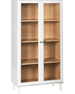 Glas vitrineskab TINGLEDALE 80 cm Hvid