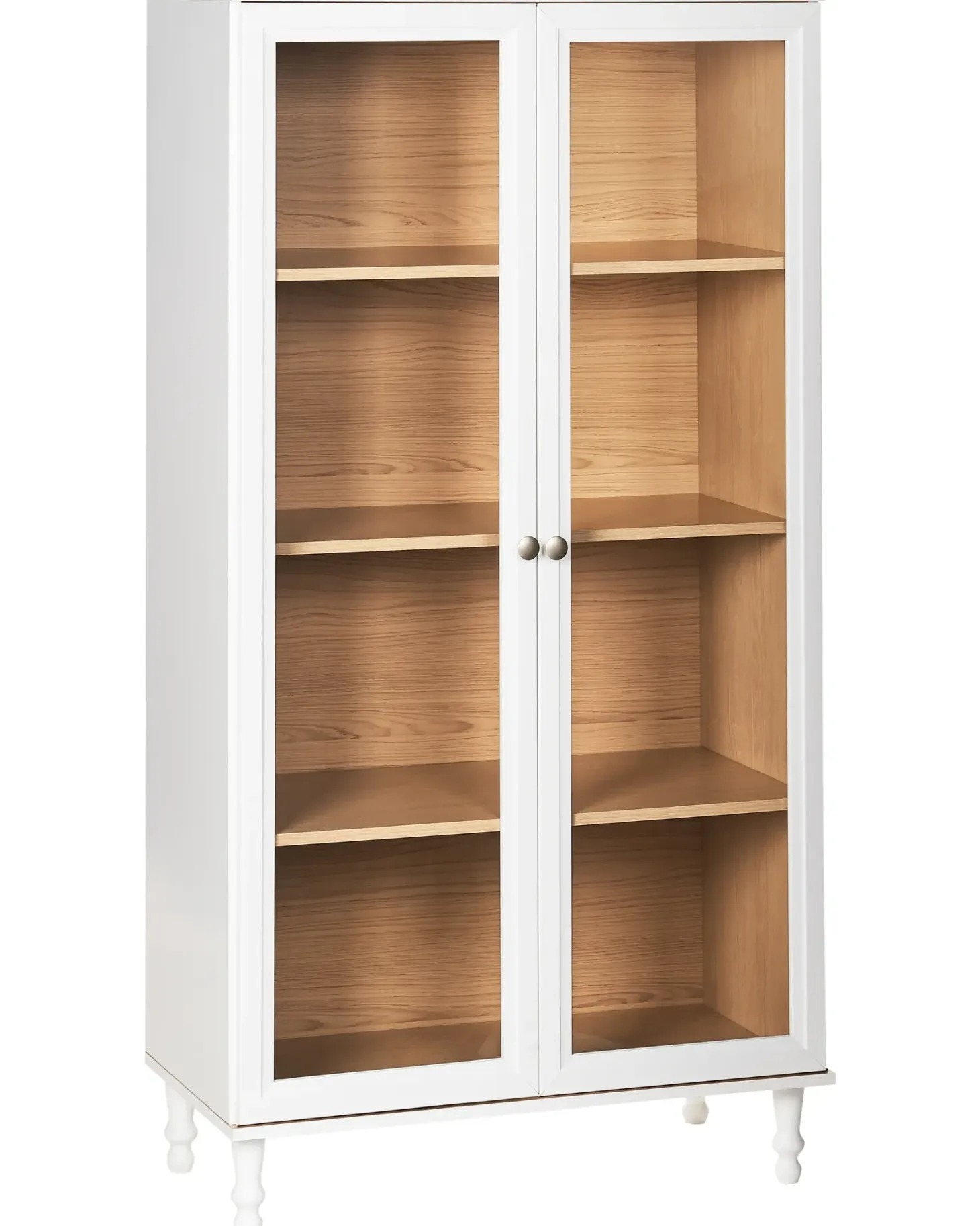 Glas vitrineskab TINGLEDALE 80 cm Hvid