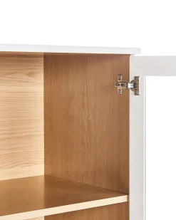 Glas vitrineskab TINGLEDALE 80 cm Hvid