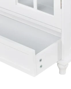 Glas vitrine skænk CARLET 71 cm Hvid