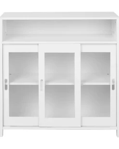 Glas vitrine skænk CRABTREE 86 cm Hvid
