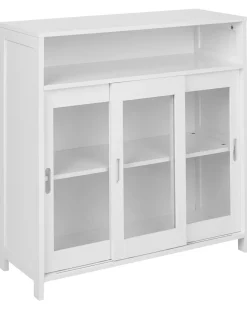 Glas vitrine skænk CRABTREE 86 cm Hvid