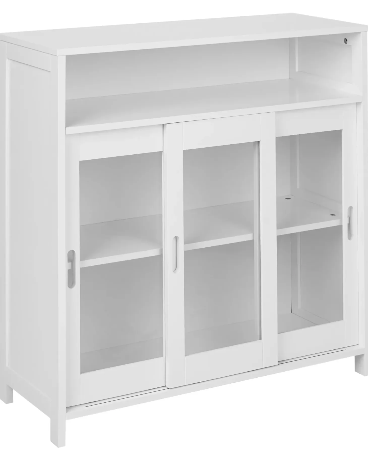 Glas vitrine skænk CRABTREE 86 cm Hvid