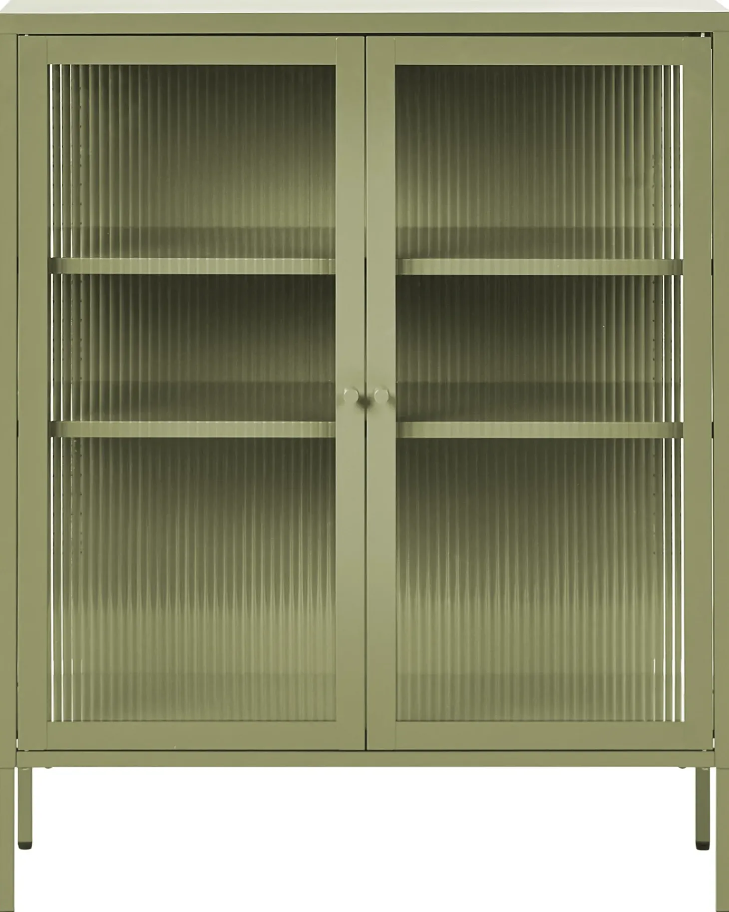 Glas vitrine skænk LERRYN Metal 90 cm Grøn