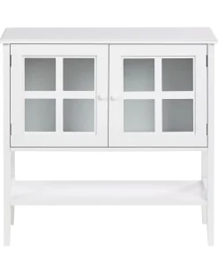 Glas vitrine skænk Med hylde INLET 80 cm Hvid