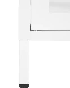Glas vitrine skænk NEWPORT Metal 115 cm Hvid