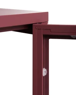 Glas vitrine skænk NEWPORT Metal 115 cm Mørkerød