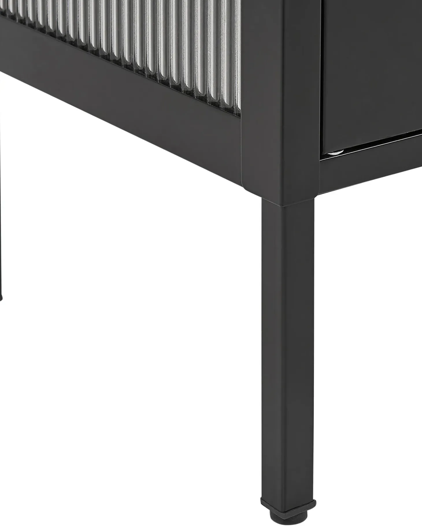 Glas vitrine skænk SARRE Metal 90 cm Sort