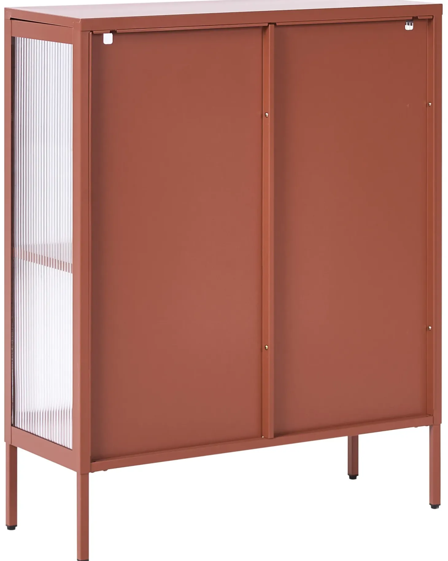Glas vitrine skænk SARRE Metal 90 cm Guldbrun