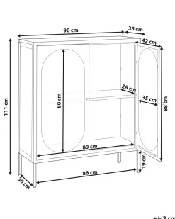 Glas vitrine skænk SARRE Metal 90 cm Grøn