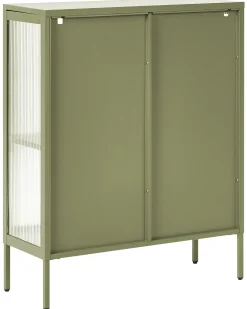 Glas vitrine skænk SARRE Metal 90 cm Grøn