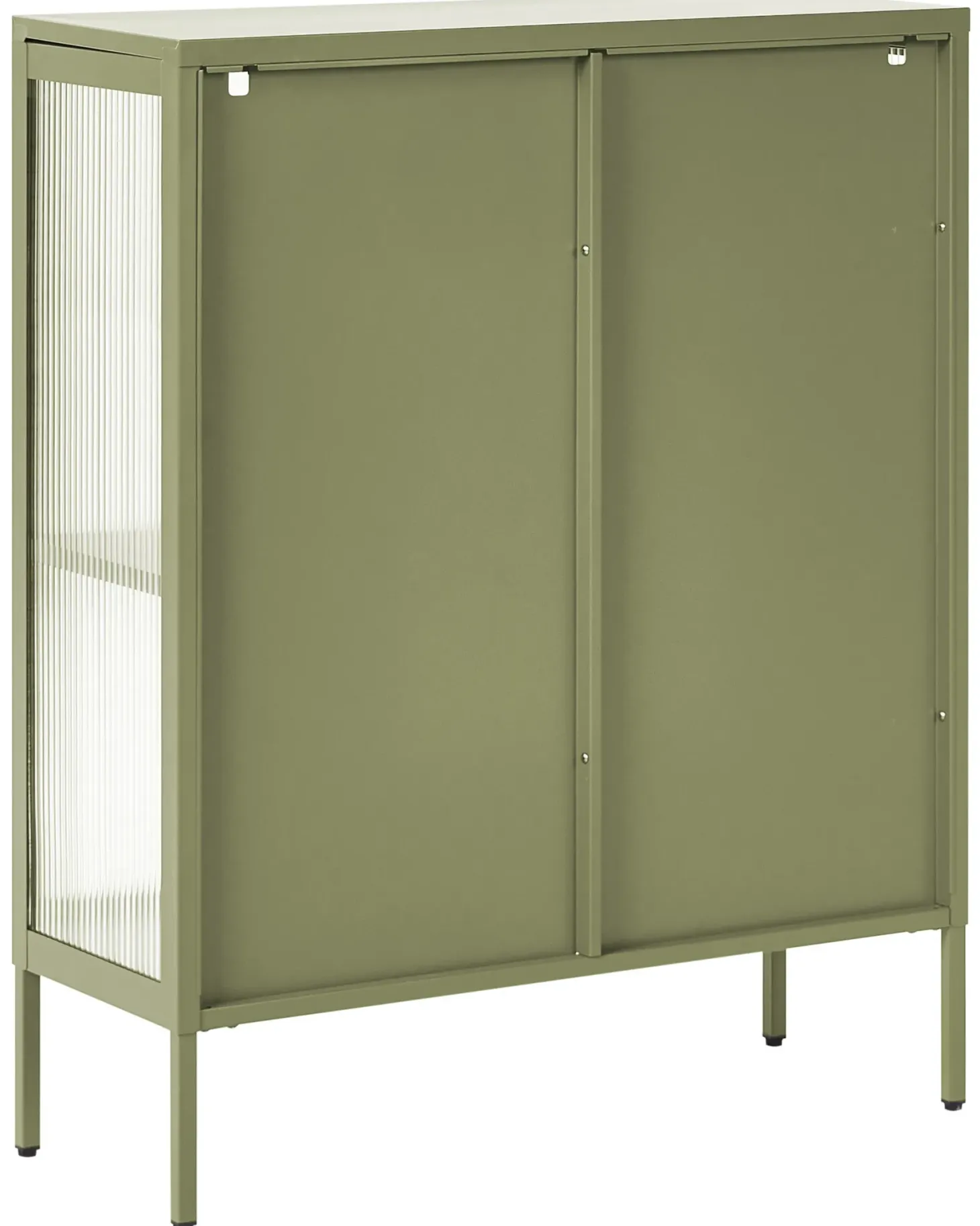 Glas vitrine skænk SARRE Metal 90 cm Grøn