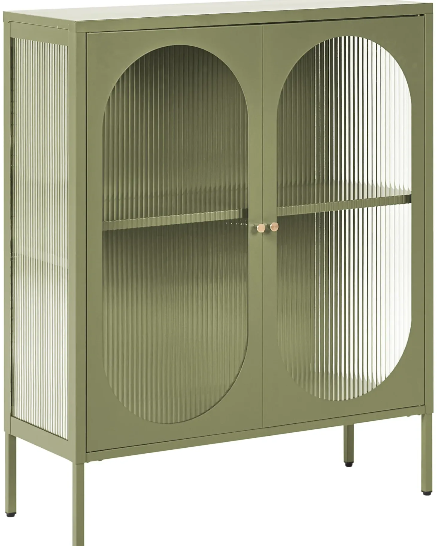 Glas vitrine skænk SARRE Metal 90 cm Grøn