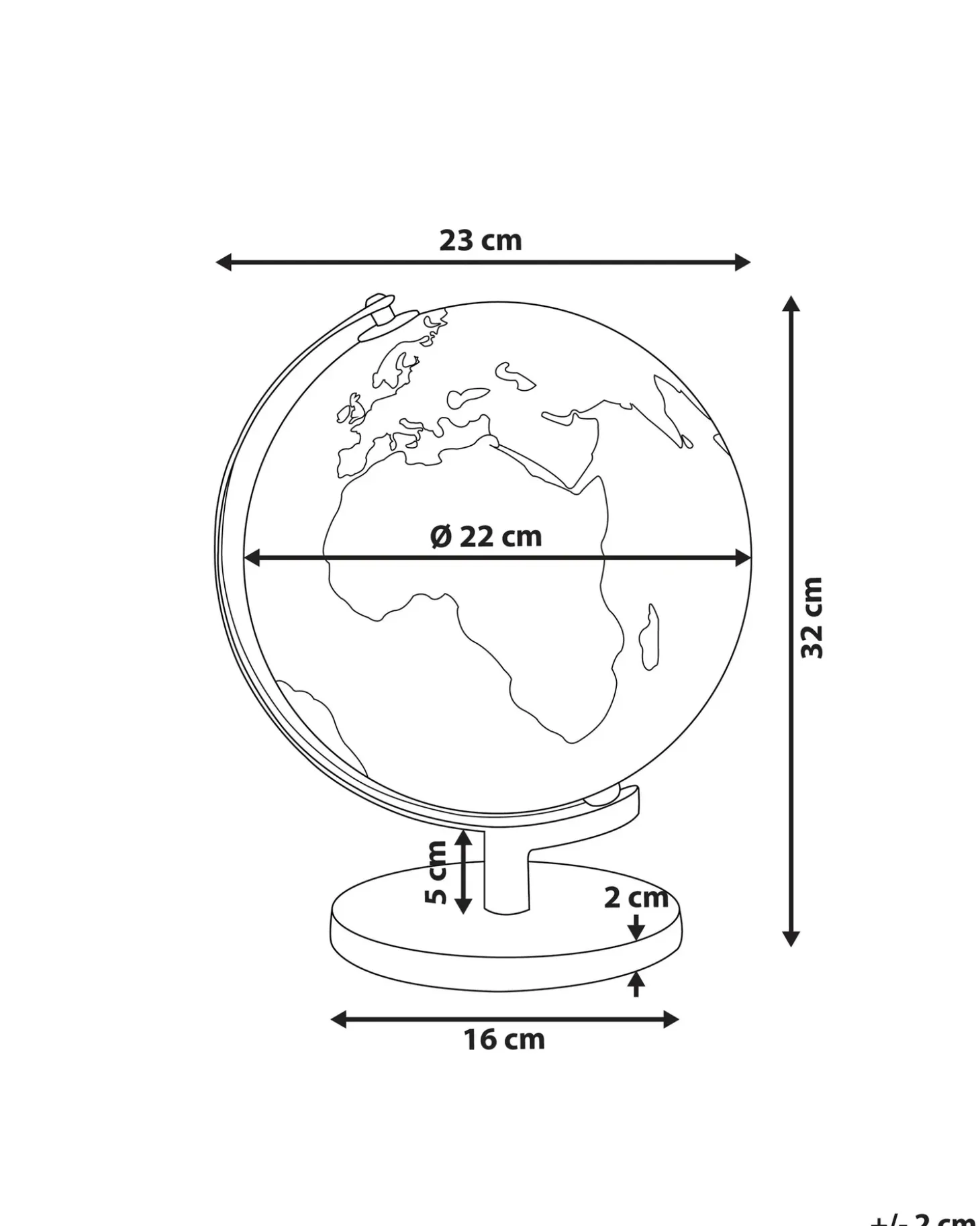 Globus LED MAGELLAN Sort 32 cm