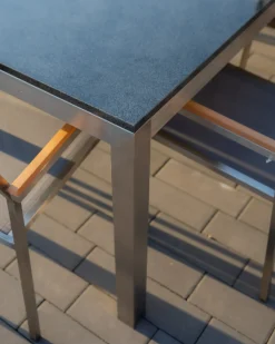 GROSSETO 6 personers Havemøbelsæt Grå Granit Poleret