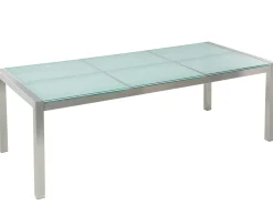 GROSSETO 8 personers Havemøbelsæt Transparent/grå Krakeleret glas
