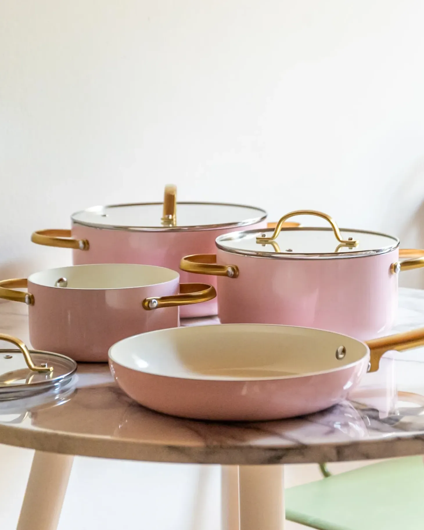 Grydesæt med 7 dele ELITE PRO Pastellrosa