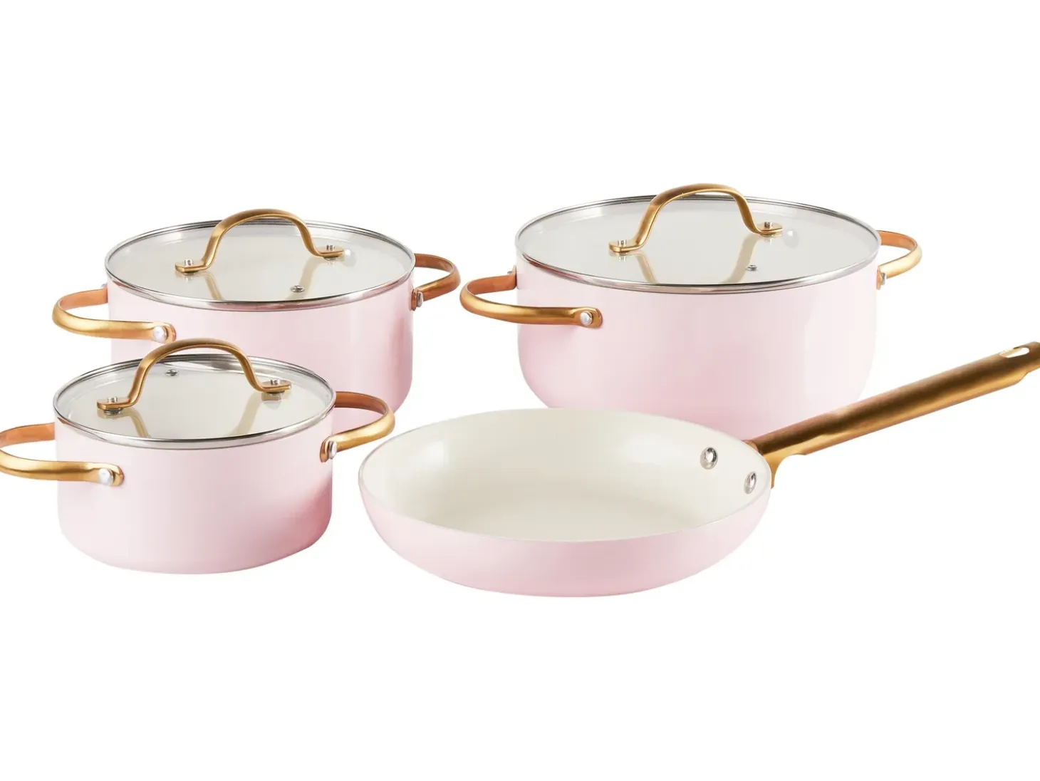 Grydesæt med 7 dele ELITE PRO Pastellrosa