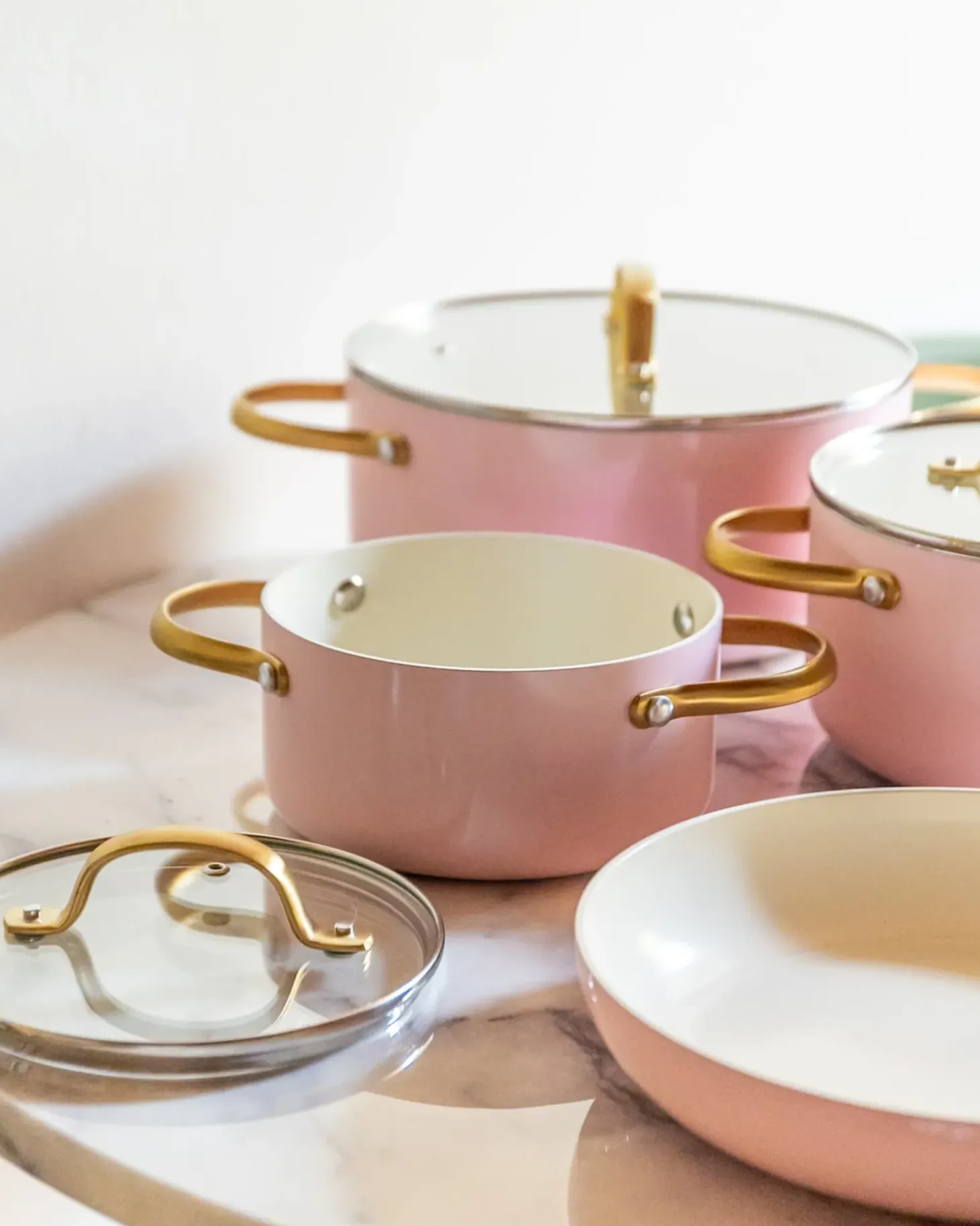 Grydesæt med 7 dele ELITE PRO Pastellrosa