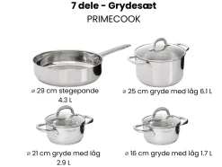 Grydesæt med 7 dele PRIMECOOK Rustfrit stål Sølv