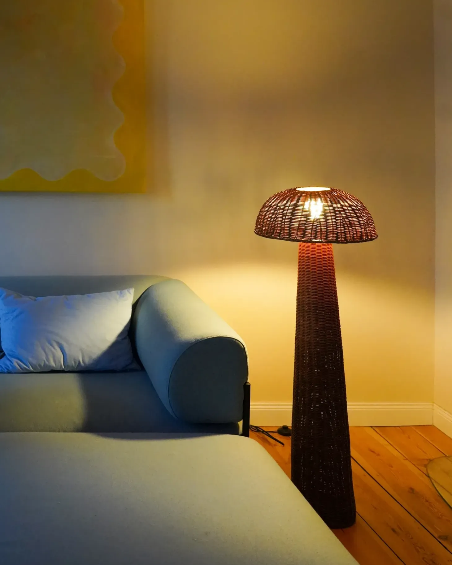 Gulvlampe ALERO Rattan Naturlig