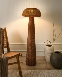 Gulvlampe ALERO Rattan Naturlig
