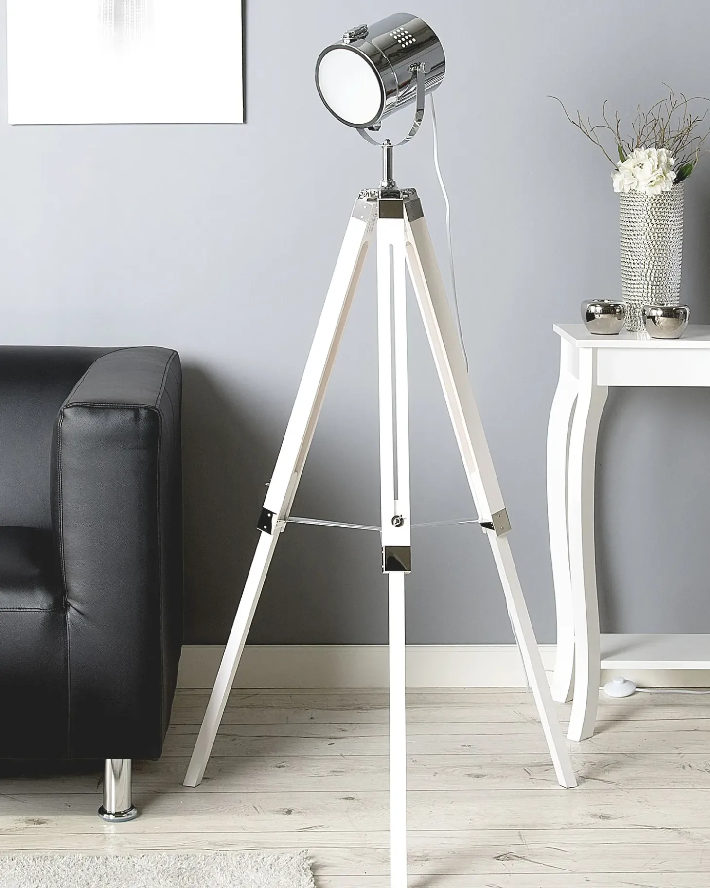Gulvlampe ALZETTE Fyretræ Hvid