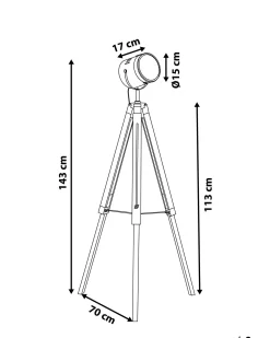 Gulvlampe ALZETTE Fyretræ Hvid