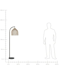 Gulvlampe BERNICA Rattan Naturlig
