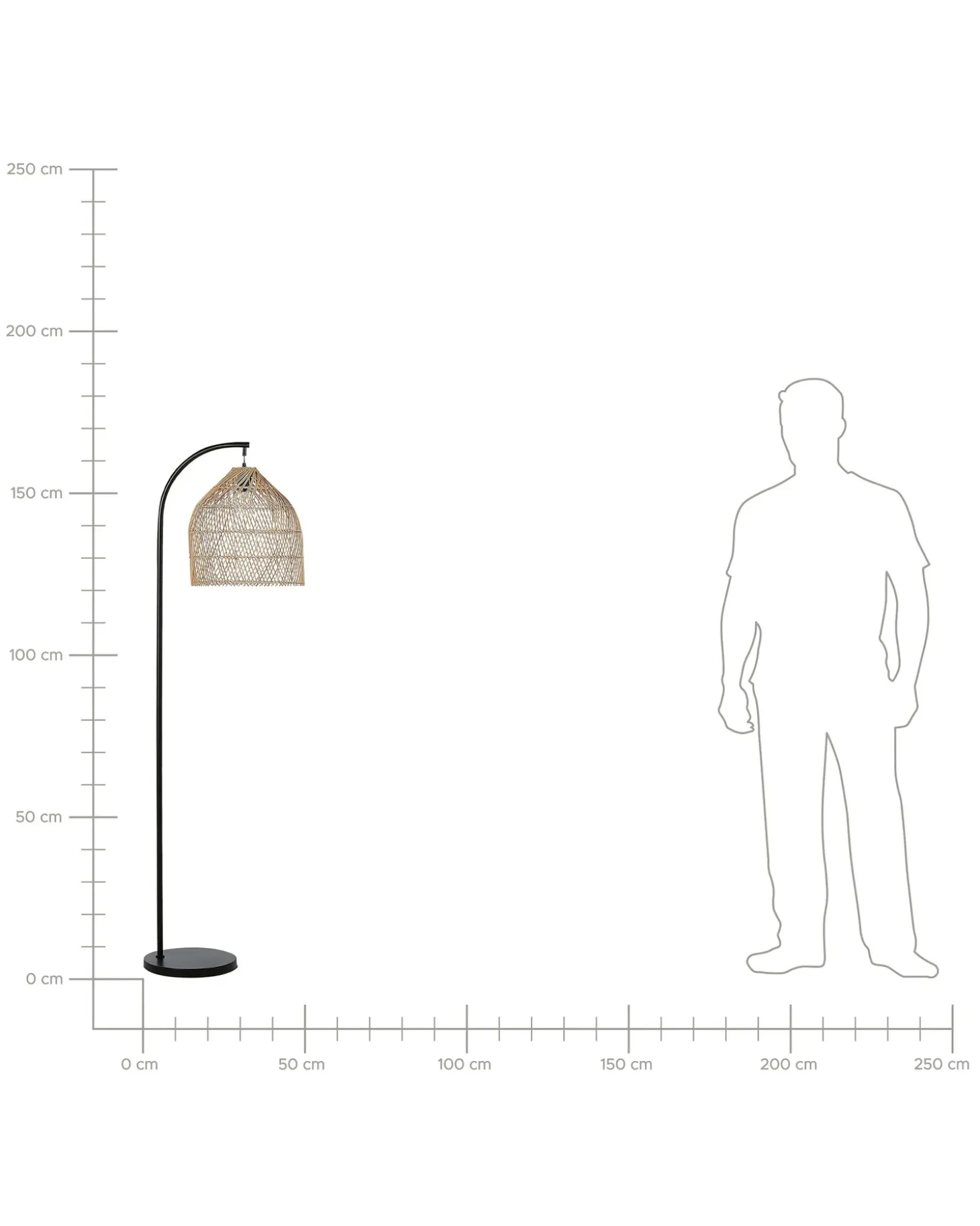 Gulvlampe BERNICA Rattan Naturlig