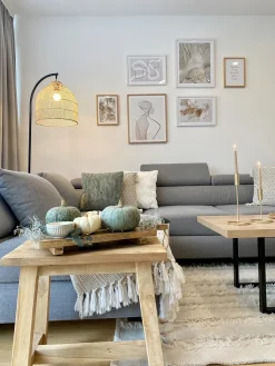 Gulvlampe BERNICA Rattan Naturlig
