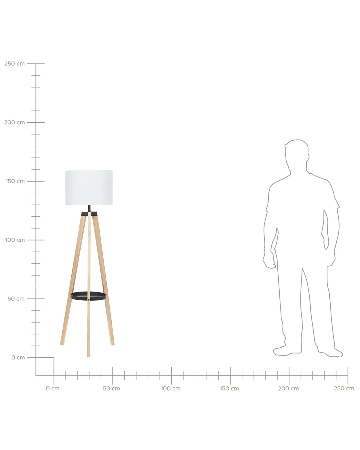 Gulvlampe BLUFF Fyretræ Hvid