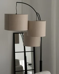 Gulvlampe CARONI Hør Beige