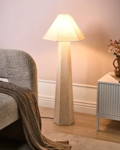 Gulvlampe DEMBI Kunstlinned Lys Beige