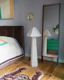 Gulvlampe DEMBI Kunstlinned Lys Beige
