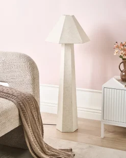 Gulvlampe DEMBI Kunstlinned Lys Beige
