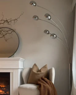 Gulvlampe FLINDERS Justerbar Metal Sølv